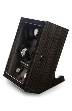 A clear glass top proudly displays your watch collection in this high-lacquer ash-wood watch winder and case. The winder slots can hold up to eight watches to keep your collection precisely timed. Holds up to eight watches to wind and four watches to store 11" x 11" x 16" 13.5 lb. Wood/velour Imported Watch Winding Box, Classic Rectangular Business Watch Case, Luxury Modern Watch Accessories Box, Watch Storage Box, Pot Filler Faucet, Watch Winder, Watch Storage, Towel Warmer, Farmhouse Apron Sink