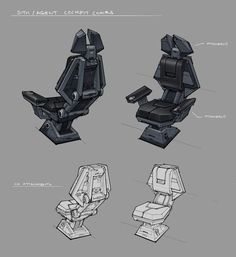 some sort of futuristic chair with different angles