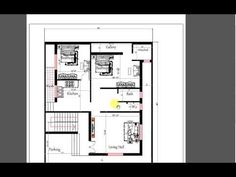 the floor plan for a small house with two floors and an attached kitchen area, is shown