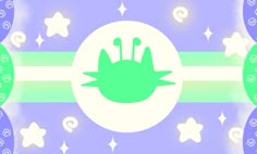 an image of a green alien with stars and stripes on it's back ground