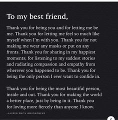 the poem to my best friend, thank you for being you and for letting me be me