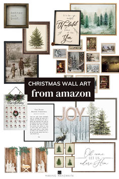 christmas wall art from amazon with the words, christmas wall art and pictures on it