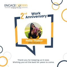 an advertisement for the 2nd anniversary of neha thaukr's new website