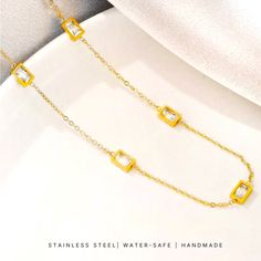 Handmade Brand New Unused Stainless Steel Yellow Gold Polished Stainless Steel Necklace, Gold-tone Stainless Steel Necklace With Adjustable Chain, Handmade Brand, Womens Jewelry Necklace, Brand New, Stainless Steel, Jewelry Necklaces, Women Jewelry, Women Shopping