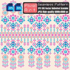 Cross Stitch seamless pattern, Traditional pixel geometric. Pixel art Abstract ethnic pattern for clothing,fabric,background,wallpaper,wrapping,batik,Knitwear, Embroidery style. Vector illustration. Thailand Ikat fablic, pixel art background for print decor cloth,carpet,wall art, wrap,wallpaper,Digital paper ** commercial use for 100 sales ** YOU WILL RECEIVE Once your purchase is complete, you'll be able to download a .zip file. Once you download, unzip it and your files will be ready for use. Knitwear Embroidery, Wallpaper Batik, Wrap Wallpaper, Carpet Wall, Pixel Art Background, Fabric Background, Clothing Fabric, Print Decor, Ethnic Patterns