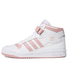 adidas originals Forum Mid 'White Pink' GY5820 (SNKR/Cozy/Skate/Unisex/High Top/Wear-resistant) Adidas High Tops, Stylish Sneakers, High Top, Adidas Originals, Kim Taehyung, Me Too Shoes, Perfect Pair, High Top Sneakers, High Tops