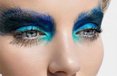 Extreme Make-up, Couture Makeup, Green Makeup, Blue Eyeshadow