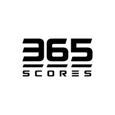 the back side of a black and white logo that reads,'365 scores '