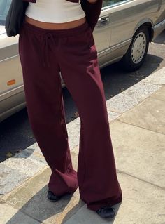 All Day Straight Leg Sweatpants Wine Maroon Sweatpants Outfit, Burgundy Sweatpants, Brandy Sweatpants, Maroon Fashion, Red Linen Pants, Outfits Sweatpants, Straight Legged Pants, Straight Sweatpants, Winter Wishlist