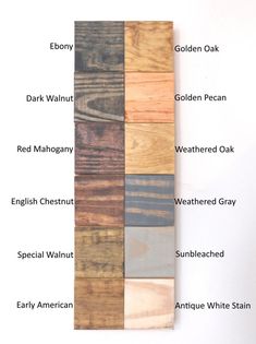 the names of different types of wood