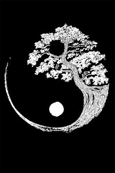 an image of a tree in the shape of a yin - yang