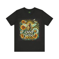 This T-shirt promotes environmental conservation, specifically saving the bee populations. The design gives a sense of activism and eco-consciousness, perfect for casual wear or as a statement piece. Ideal for environmentalists, nature lovers, activists, and anyone who supports the bee conservation movement. Relevant for Earth Day, World Bee Day, environmental awareness events, and everyday wear. Product features - Made with 100% Airlume combed and ring-spun cotton - Retail fit suitable for casu Bee Conservation, Environmental Conservation, Sustainable Manufacturing, Environmental Awareness, Save The Bees, Nature Lovers, Jersey Shorts, Nature Lover, Short Sleeve Tee