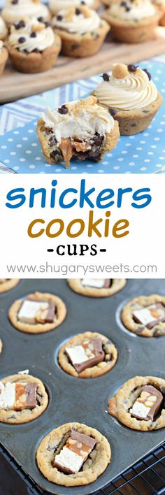 snickkers cookie cups are an easy dessert recipe that is perfect for the kids to make