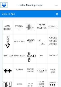 an app showing the names and symbols for different types of font, numbers, and shapes