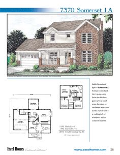 the floor plan for this two story home