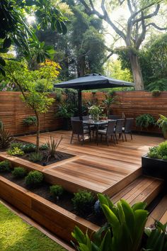 6 simple deck ideas using deck blocks Small Decked Garden, Wood Deck With Concrete Patio, Decking Garden Design, Built In Deck Planters, Decking Ideas Small Garden, Decking Ideas Garden Diy Projects, Floating Decking Ideas, Small Garden Design Decking, Floating Deck Front Of House