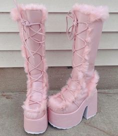 save & follow for more shoe content 🎀. #pink #heels #heellover #heelslover #heelsafterdark #blingqueen #blingbling #blingqueen #heelhacks #heelsdance #heelsformen #maddiexxleigh   girly shoes , pink boots , pink demonias , fuzzy demonias , platform boots Fur Platform Boots, White Fur Boots, Kawaii Winter, Looks Hippie, Fluffy Boots, Cute Grunge, Fuzzy Boots, Y2k Winter, Platform Boots Chunky