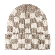 PRICES MAY VARY. MATERIAL: Fashionable autumn and winter knitted hat made of acrylic, soft, breathable, comfortable, wrinkle-resistant and durable, easy to put on and take off, elastic and close-fitting, suitable for men, women, and teenagers. STYLE: Plaid knit hats are available in different colors to match your mood and activities, all adaptable to your style and outfit. Adjustable rolled edges keep your ears and face warm and stylish in the cold season. OCCASION: Retro women's checkerboard be Warm Acrylic Bonnet One Size, Casual Beige Acrylic Hat, Warm Acrylic Bonnet, Acrylic Beanie For Winter, One Size, One Size Acrylic Beanie For Winter, Beige Acrylic Hat, One Size Fits Most, Acrylic Winter Beanie One Size, Beige Acrylic Beanie Hat, Beige Acrylic Hat, One Size