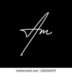 an initial handwriting logo with the letter aan on it's black and white background