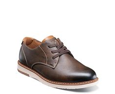 Florsheim Vibe Jr Little/Big Kid Boys' Oxford - Brown Keep that dressy energy everyday in the Vibe Jr Oxford from Florsheim. With a faux nubuck upper featuring breathable textile linings, this Shoe feels good with 24-hour comfort. The removable Comfortech footbed cushions every step, while the Rubber traction pods & Flexsole technology make for even more comfort right away. Synthetic upper  Lace-up closure  Textile linings  Comfortech footbed   Rubber outsole Brown Oxfords, Rack Room, Rack Room Shoes, The Vibe, Big Kid, Big Kids, Kids Boys, Oxford, Lace Up