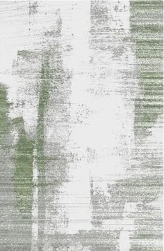 an abstract painting with white and green colors on the wall, it looks like paint