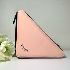 Prada Beauty Pink Triangle Zipper Cosmetic Makeup Case Toiletry Bag Small Pouch New Pink And Black Triangle Zipper Pouch Pouch Measures Approximately 9” X 7” X 7” (Triangle) And Is Approximately 2” High Comes With Dustbag New With Tags Triangle Zipper Pouch, Prada Beauty, Prada Pink, Pink Triangle, Small Pouch, Small Pouches, Makeup Case, Pink And Black, Prada Bag