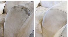 before and after images of cleaning couches