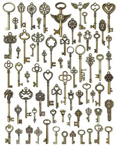 PRICES MAY VARY. Quantity: 69 pcs vintage skeleton key set charms (69 different styles, no repeat). Mixed heart shaped, crown shape, hollow carved shapes and so on different style antique key charms, appropriate for your different needs for DIY crafts. Premium Material: These craft skeleton keys are made of metal alloy, lead and nickel free, durable and reusable. They are different sizes, from 1 in to 3.3 in. Perfect DIY Crafts: Size of the skeleton keys are very suitable for diy crafts,such as Wedding Party Favors Diy, Engagement Greetings, Wedding Seating Cards, Vintage Skeleton Keys, Vintage Skeleton, Skeleton Keys, Antique Keys, Victorian Steampunk, Vintage Wedding Decorations