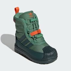 Adidas Boots, Green Adidas, Adidas Originals Superstar, Kids Boots, Adidas Online, Shoe Collection, Adidas Originals, Insulation, Slip On