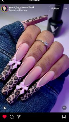 Baddie Pink Nails, Cheetah Print Nails, Confetti Nails, Diy Acrylic Nails, Winter Nails Acrylic, Girly Acrylic Nails, Basic Nails, Leopard Nails