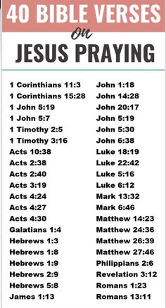 the 40 bible verses on jesus praying