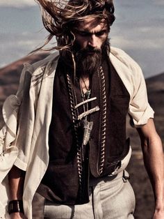 ☮ American Hippie Bohéme Boho Men's Style ☮ Long Hair And Beard, Manama, Styl Boho, Estilo Boho