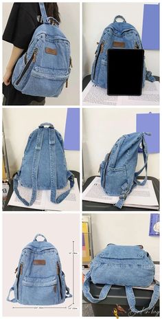 Preppy Backpack, Denim Bag Patterns, Jeans Backpack, Jean Backpack, Denim Backpack, Style Preppy, Classic Backpack, Denim Bag, Fabric Bag