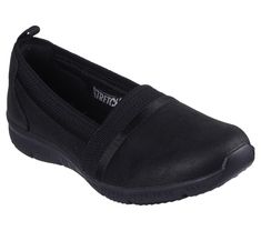 Show you care while staying comfortable and stylish wearing Skechers Be-Cool - Classy Step. Designed with recycled materials, this low-profile design features a micro leather and knit upper with sheen trim and a cushioned Skechers Air-Cooled Memory Foam comfort insole. Our Planet Matters Good for your feet. Good for the world. | Skechers Women's Be-Cool - Classy Step Slip-On Shoes | Medium Width | Made with at least 20% recycled content by weight, which helps to reduce waste | Skechers Air-Cooled Memory Foam comfort insole | Crafted with 100% vegan materials | Recycled micro leather and knit A-line upper | Flexible traction outsole | 1-inch heel height | Skechers Cold Weather Hats, Skechers Relaxed Fit, Wide Shoes, Waterproof Shoes, Skechers Women, Reduce Waste, School Shoes, Profile Design, Slipper Boots