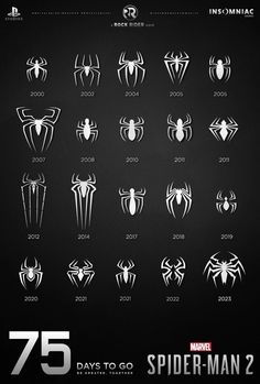 the amazing spider - man movie poster is shown in black and white, as well as numbers