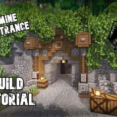 an image of a minecraft entrance with the words build portal