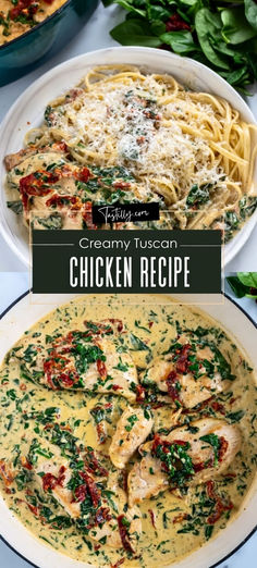 creamy tuscan chicken recipe with spinach and cheese