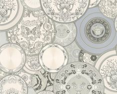 Les Etoiles De La Mer Textured Wallpaper in Grey/Silver White And Silver Wallpaper, Silver Grey Wallpaper, Versace Wallpaper, Motif Wallpaper, Paintable Wallpaper, Wallpaper Uk, Silver Wallpaper, Versace Home, Luxury Wallpaper