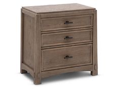 a wooden dresser with three drawers on one side and an open drawer on the other