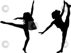 two ballet dancers silhouettes on white background stock photo, a picture of two ballet dancers silhouette