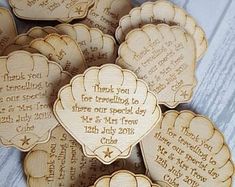 wooden heart shaped thank you for traveling to these special day