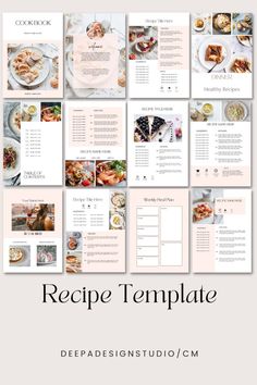 the recipe template is ready to be used as a brochure or book cover