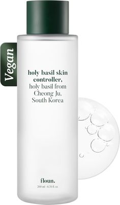 Holy Basil Skin Controller Toner | Vegan Exfoliating Toner w/Basil Extract | Korean Skin Care Toner for Face | Hydrating Toner for Dry and Sensitive Skin (6.76 Fl. Oz) Basil Extract, Korean Rice Water Toner, Trendy Skincare, Skin Care Toner, Sensitive Skin Toner, Beauty Of Joseon Green Plum Refreshing Toner, Korean Hydrating Toner, Korean Toner, Skin Care Toner Products