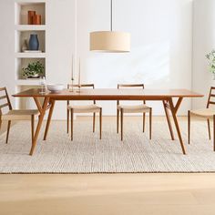 Mid-Century 60-80" Expandable Dining Table, Acorn | West Elm West Elm Mid Century, Dining Room Table And Chairs, Mid Century Dining Table, Table With Chairs, Expandable Table, Expandable Dining Table, Rectangle Dining Table, Mid Century Modern Dining, Mid Century Dining