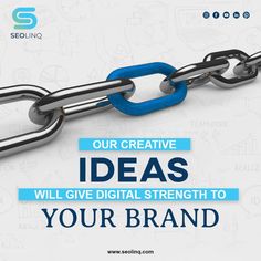 a chain with the words, our creative ideas will give digital strength to your brand