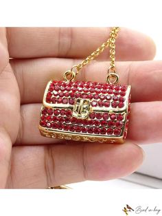 BirdinBag - Chic Rhinestone Bag Charm for Fashionable Bag Decoration Red Rhinestone Bag For Gift, Red Rhinestone Bag As Gift, Handheld Shoulder Bag With Rhinestones As Gift, Red Rhinestone Bag Perfect For Gifts, Rectangular Shoulder Bag With Rhinestones For Everyday, Large Capacity Satchel Evening Bag As Gift, Large Capacity Evening Shoulder Bag As Gift, Large Capacity Shoulder Evening Bag As Gift, Large Capacity Shoulder Evening Bag