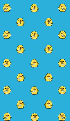 a blue background with yellow ducks on it