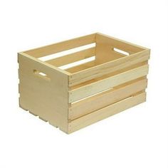 a wooden crate with two compartments on each side