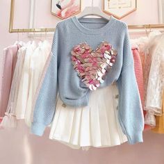 Material: Woolen Invest in Alamode's Bestsellers this Season. Korean Clothing Brands, Embellished Sweaters, Loungewear Luxury, Modest Fashion Outfits, Loungewear Set, Korean Outfits, Teen Fashion Outfits, Outfits Casuales, Teen Fashion