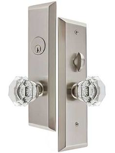 an image of a door handle with crystal knobs on the front and back doors